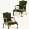 A Pair of George III Mahogany Library Armchair Attributed to Paul Saunders